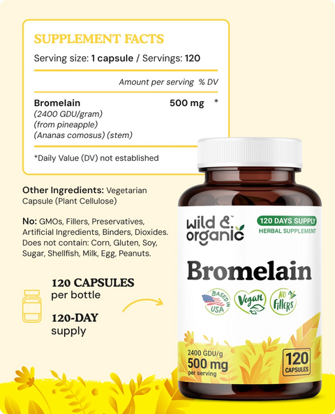 Bromelain Capsules - 120 Count