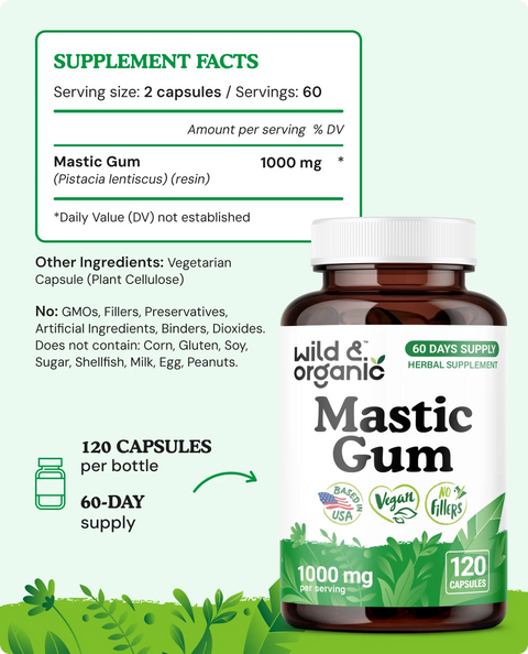 Mastic Gum Capsules - 120 Count