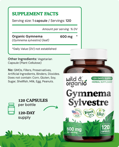 Gymnema Sylvestre Capsules - 120 Count