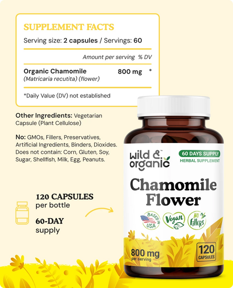 Chamomile Flower Capsules - 120 Count