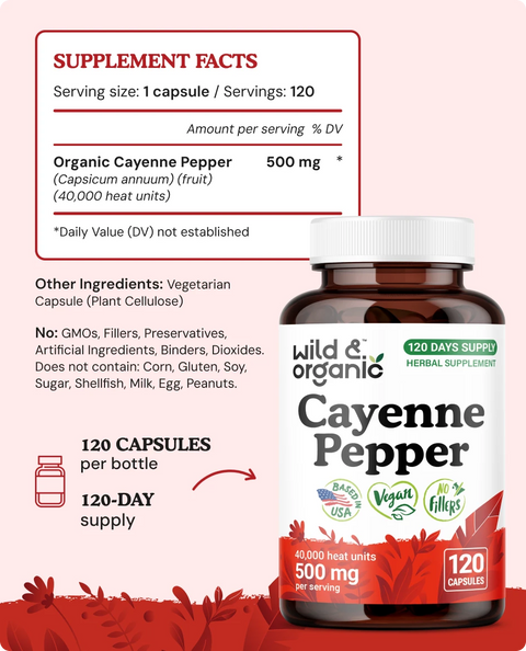 Cayenne Pepper Capsules - 120 Count