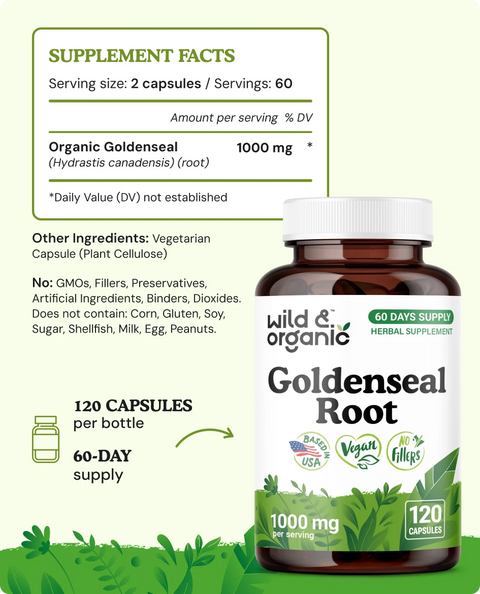 Goldenseal Root Capsules - 120 Count