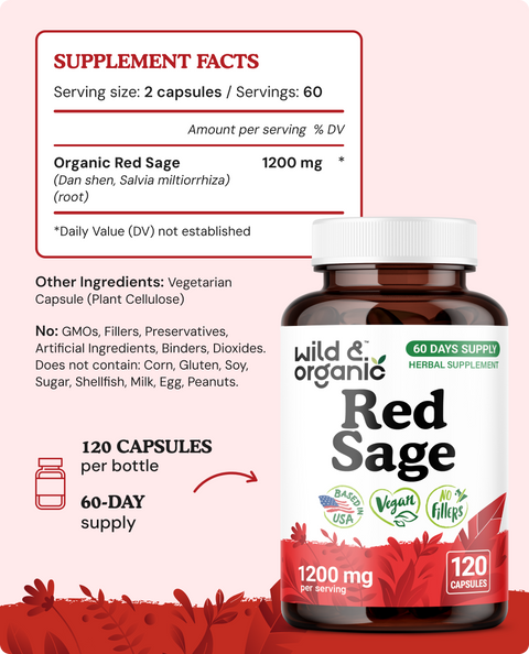 Red Sage Capsules - 120 Count