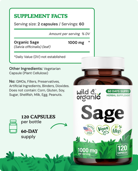 Sage Capsules - 120 Count