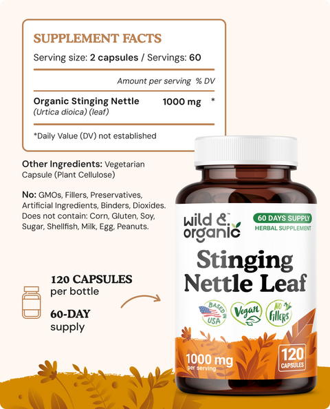 Stinging Nettle Leaf Capsules - 120 Count