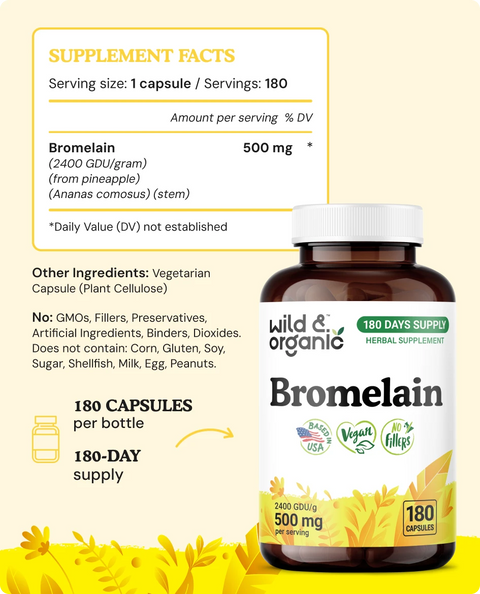 Bromelain Capsules - 180 Count