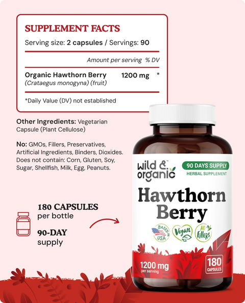Hawthorn Berry Capsules - 180 Count