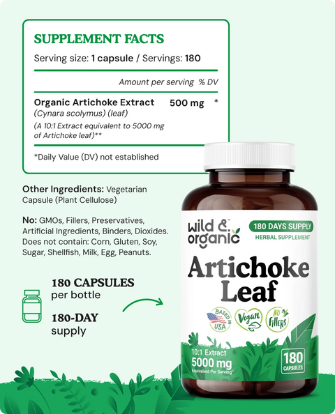 Artichoke Leaf Capsules - 180 Count