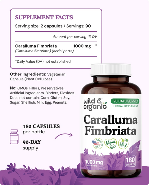 Caralluma Fimbriata Capsules - 180 Count
