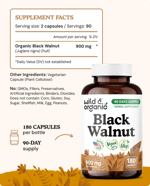 Black Walnut Capsules - 180 Count