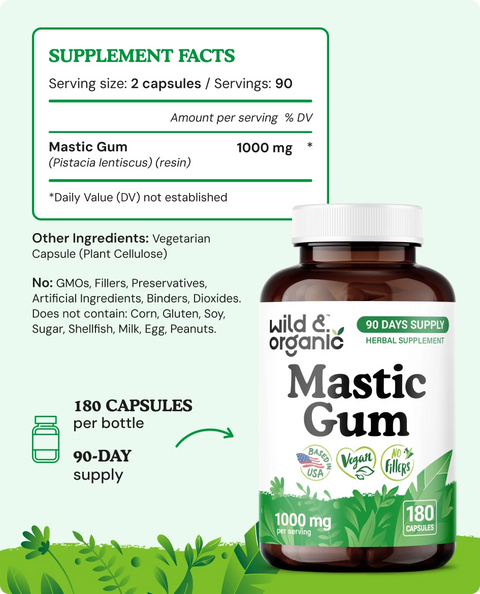Mastic Gum Capsules - 180 Count