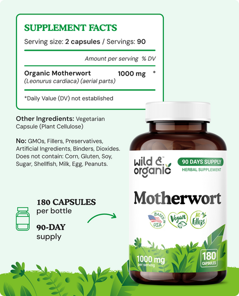 Motherwort Capsules - 180 Count