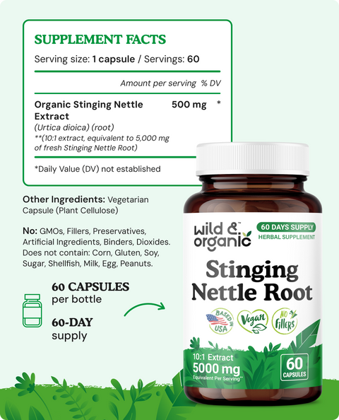 Stinging Nettle Root Capsules - 60 Count