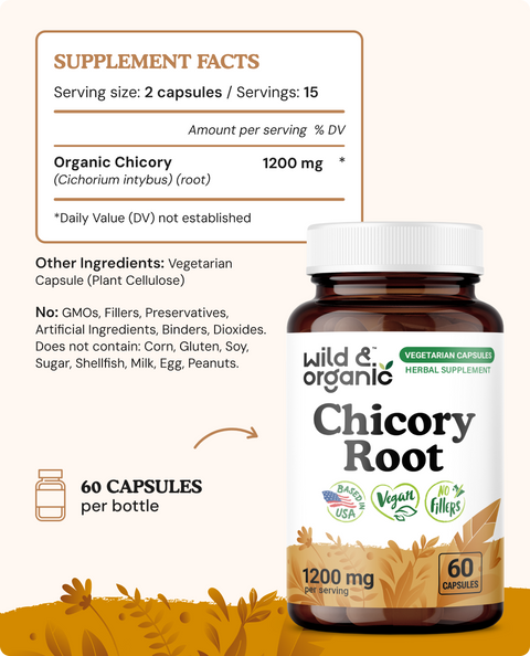 Chicory Root Capsules - 60 Count