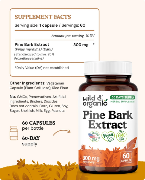 Pine Bark Extract Capsules - 60 Count