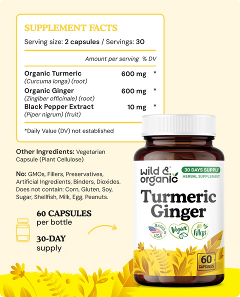 Turmeric & Ginger Capsules - 60 Count