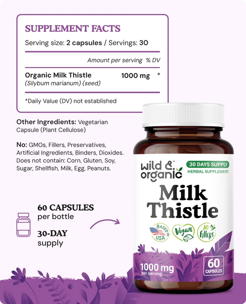 Milk Thistle Capsules - 60 Count
