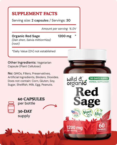 Red Sage Capsules - 60 Count