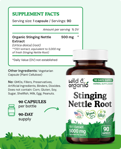 Stinging Nettle Root Capsules - 90 Count