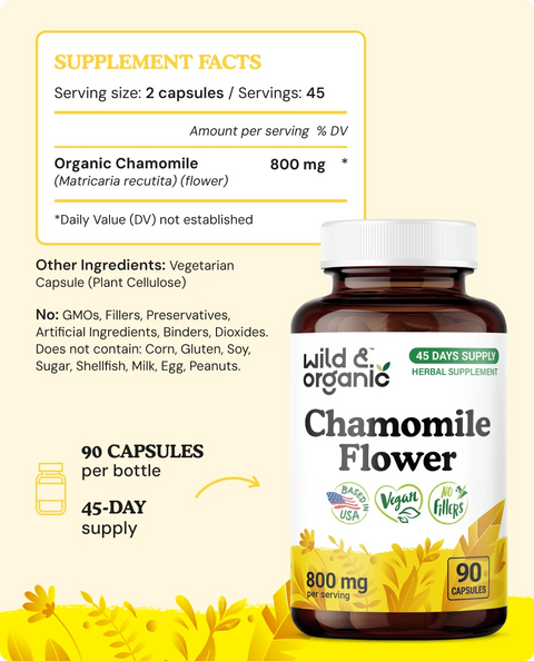 Chamomile Flower Capsules - 90 Count