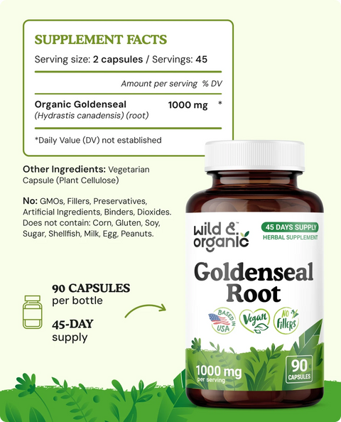 Goldenseal Root Capsules - 90 Count