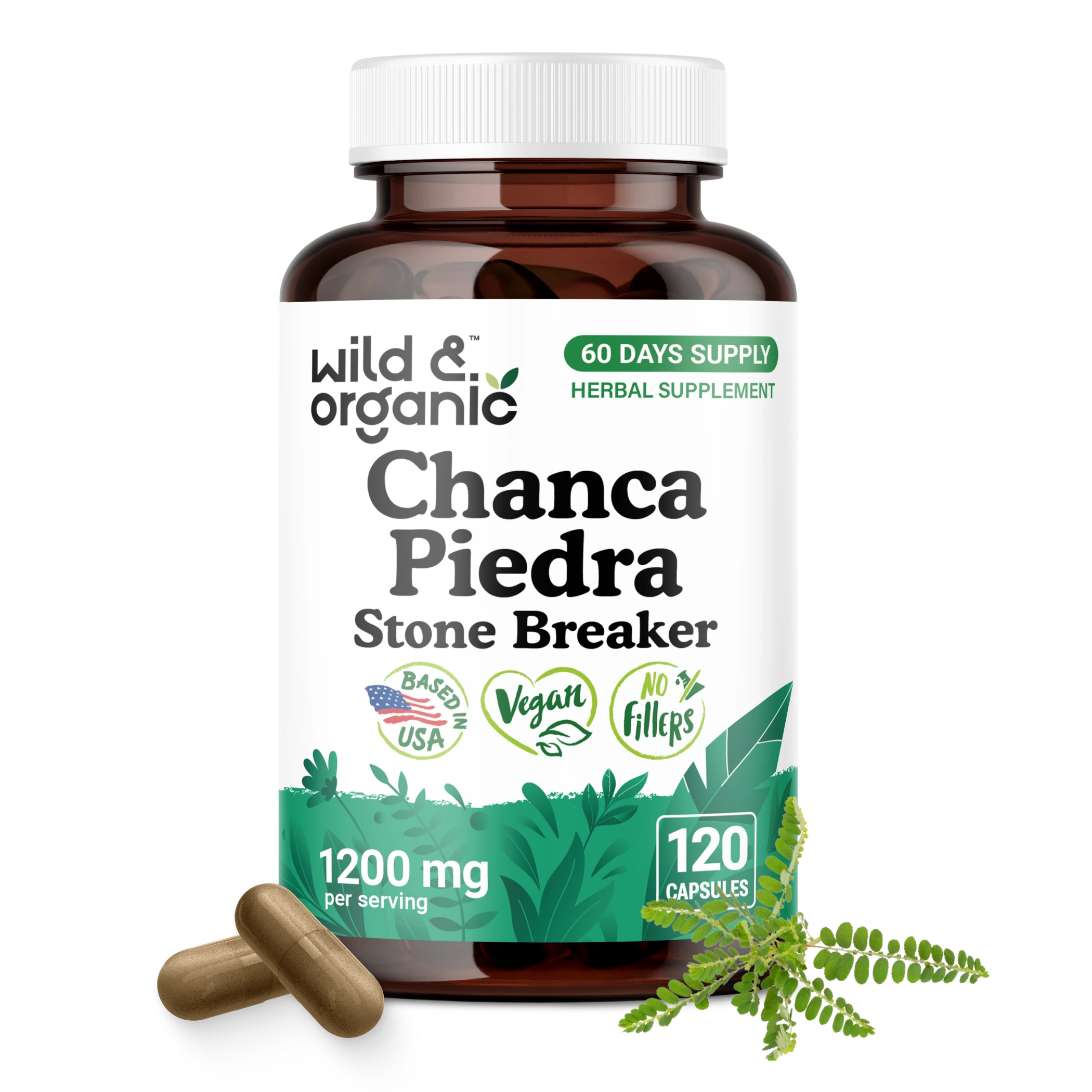 Chanca Piedra 360 Capsules – Peruvian Naturals Kidney & Gallbladder Support, Natural Herb Supplement