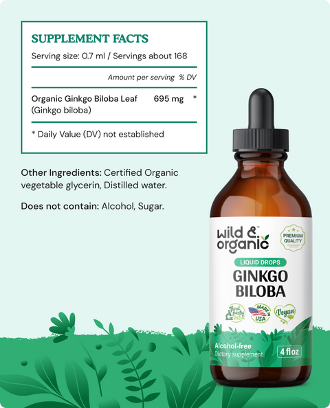 Liquid Ginkgo Biloba supplement facts