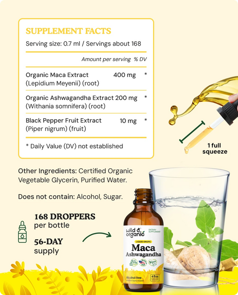 Ashwagandha & Maca Liquid supplement facts