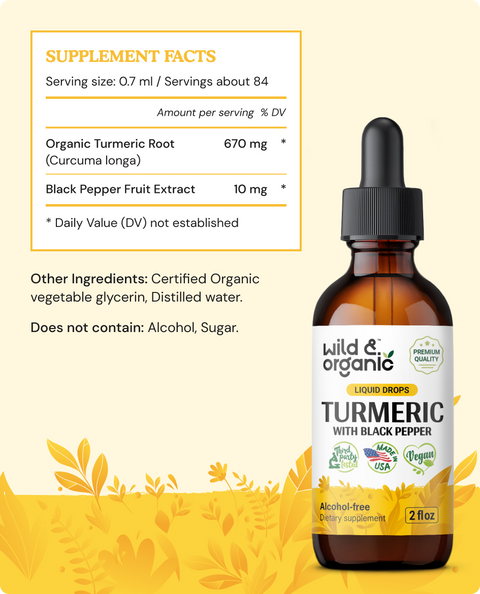 Turmeric Curcumin With Black Pepper Tincture supplement facts