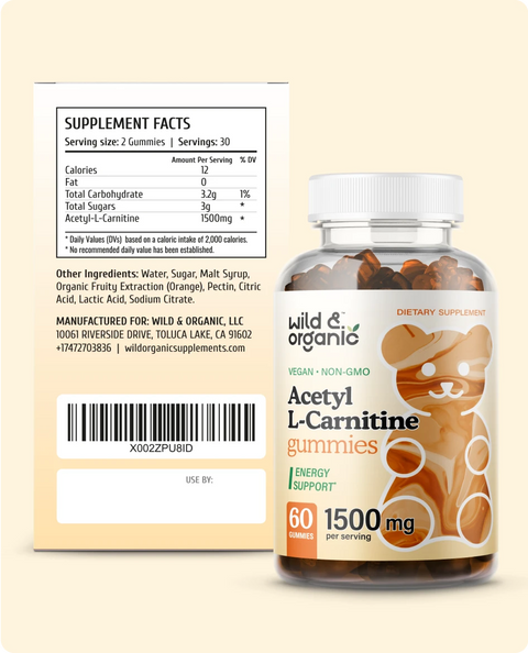 Acetyl L-Carnitine gummies supplement facts