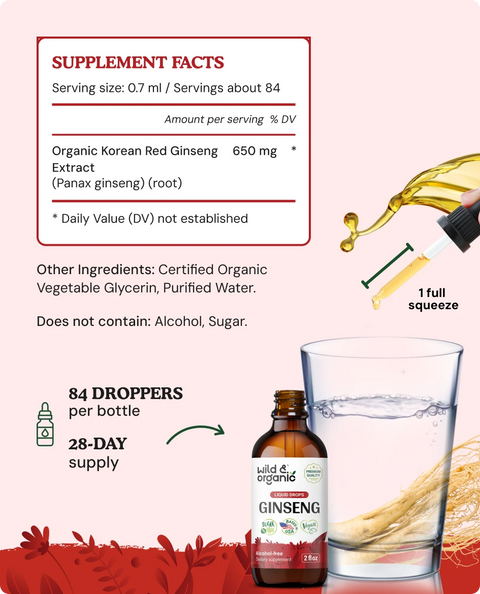 Liquid Ginseng supplement facts