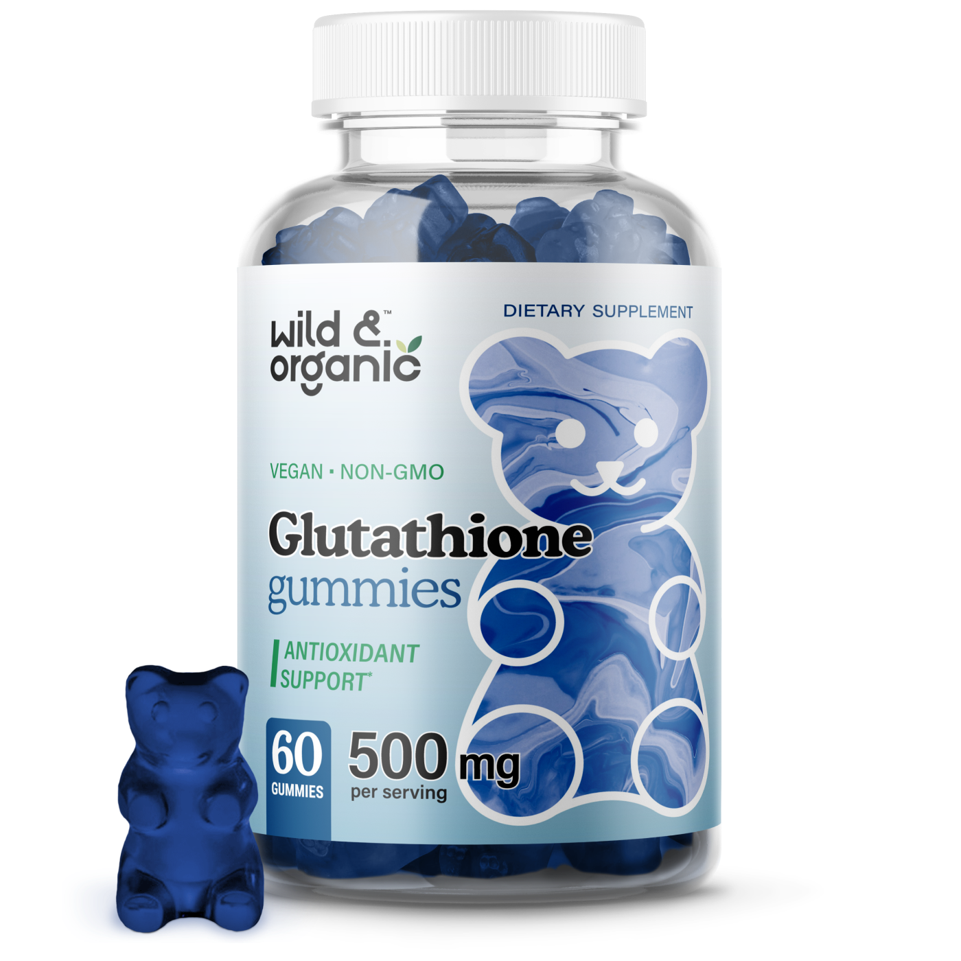 Glutathione Gummies, 500Mg., 60 Chews | Wild & Organic Glutathione Gummies, 500Mg., 60 Chews | Wild & Organic