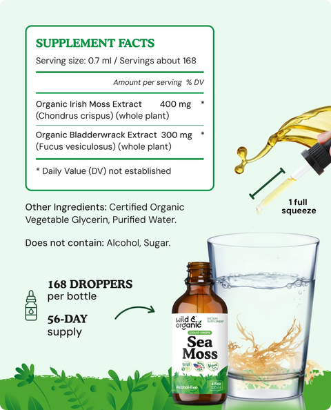 Liquid Sea Moss supplement facts