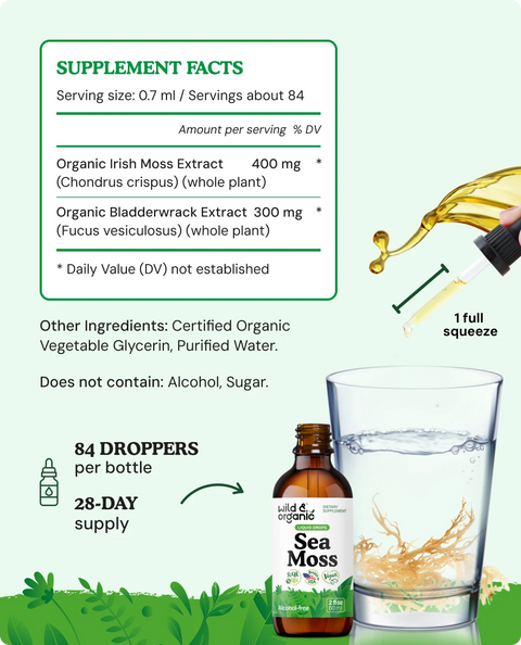 Liquid Sea Moss supplement facts