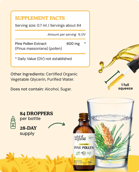 Pine Pollen Tincture supplement facts