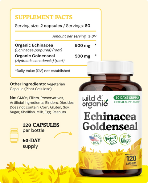 Echinacea & Goldenseal Capsules - 120 Count