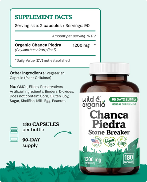 Chanca Piedra Stone Breaker Capsules - 180 Count