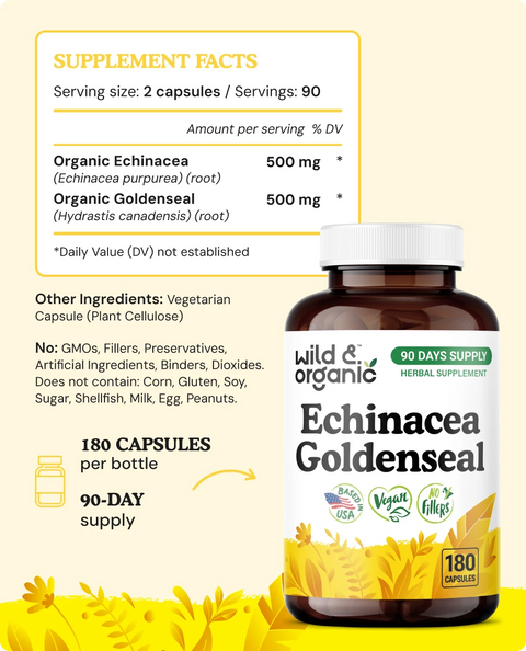 Echinacea & Goldenseal Capsules - 180 Count