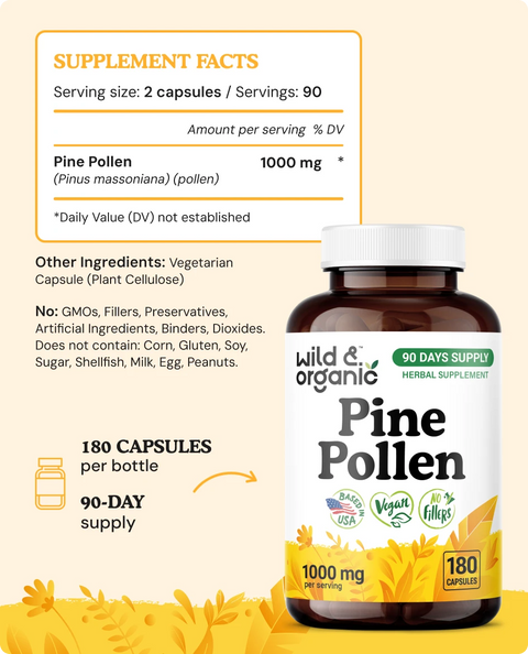 Pine Pollen Capsules - 180 Count