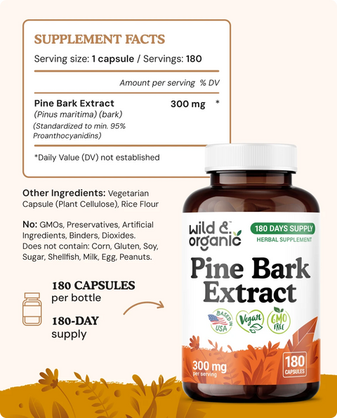 Pine Bark Extract Capsules - 180 Count