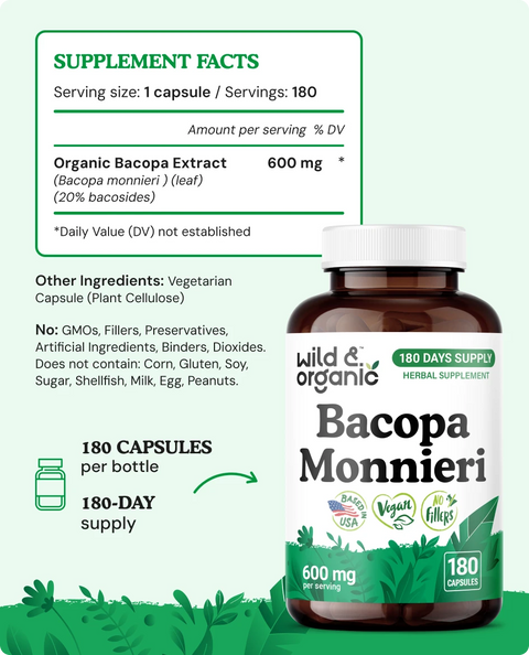 Bacopa Monnieri Capsules - 180 Count