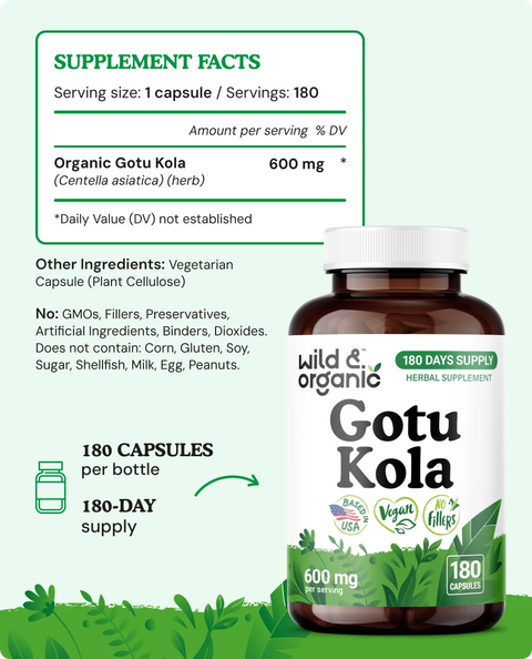 Gotu Kola Capsules - 180 Count
