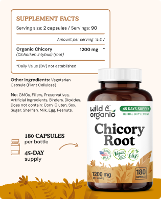 Chicory Root Capsules - 180 Count