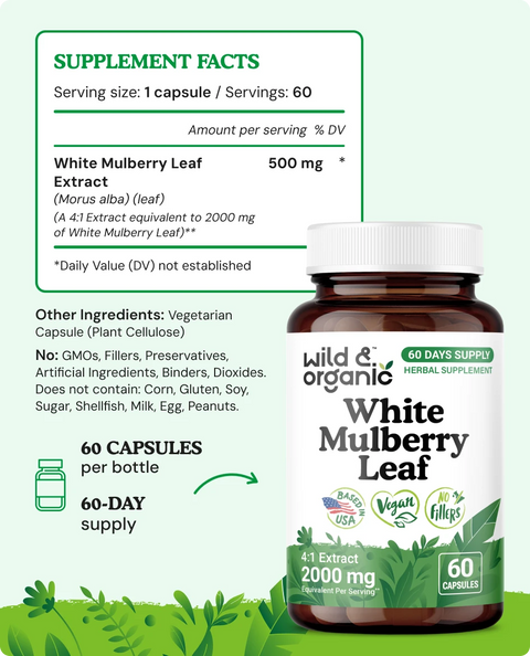 White Mulberry Leaf Capsules - 60 Count