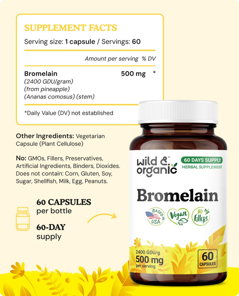 Bromelain Capsules - 60 Count