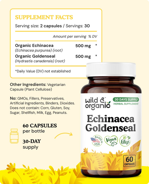 Echinacea & Goldenseal Capsules - 60 Count