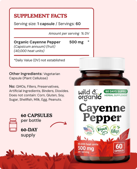 Cayenne Pepper Capsules - 60 Count