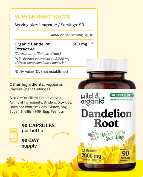Dandelion Root Capsules - 90 Count