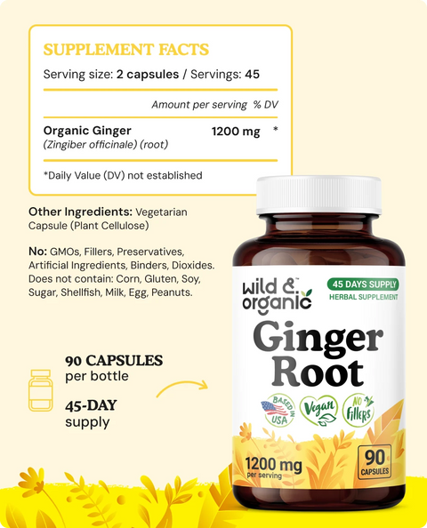 Ginger Root Capsules - 90 Count