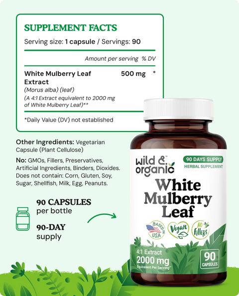 White Mulberry Leaf Capsules - 90 Count